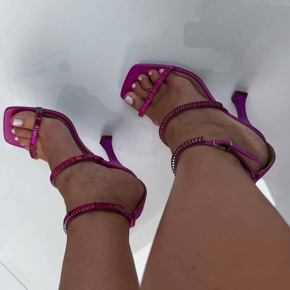 SCHUTZ Fuchsia Embellished Heels